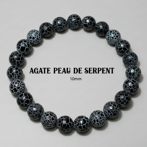 Bracelet Agate Peau de Serpent - fond gris