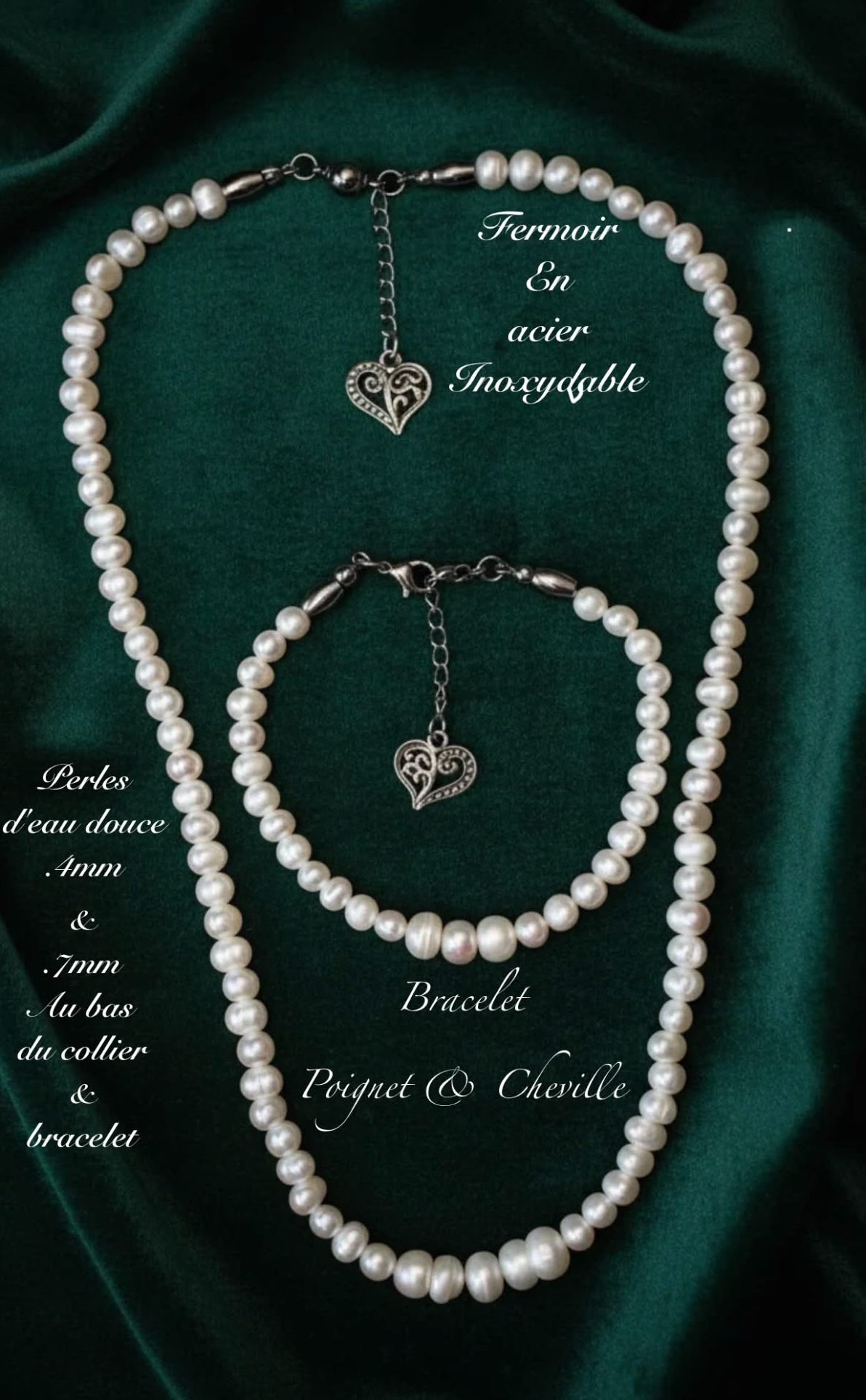 E-01 - Ensemble de Colliers & Bracelets de Perles
