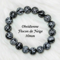 B-12 - Bracelet Obsidienne Flocon De Neige