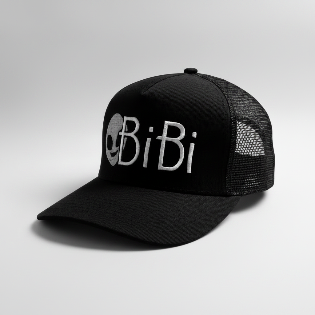 Casquette BiBi Noire - palette courbée avec filet
