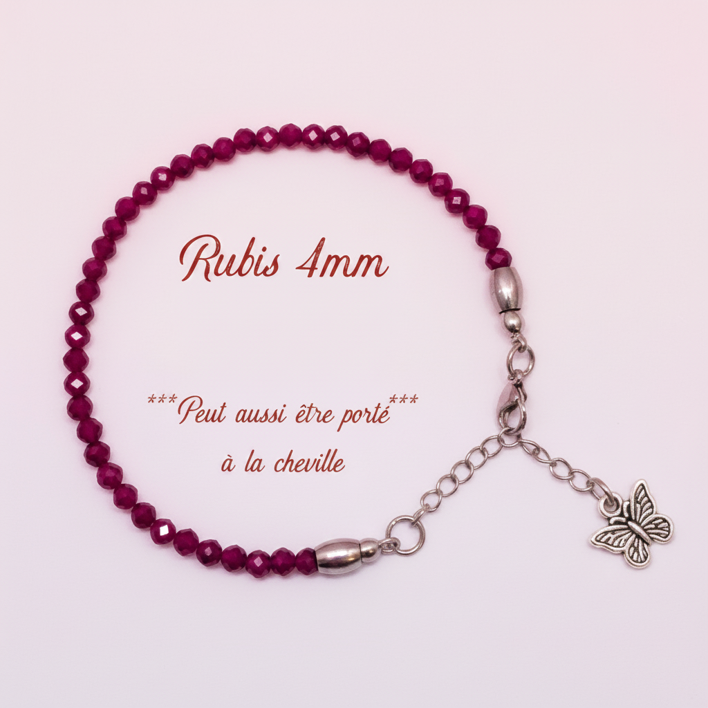 Bracelet Rubis 4mm recadré