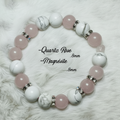 Quartz Rose & Magnésite 8mm