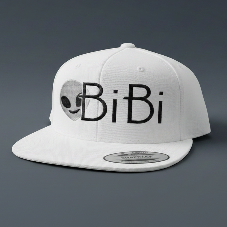 Casquette BiBi Blanche - fond gris ardoise